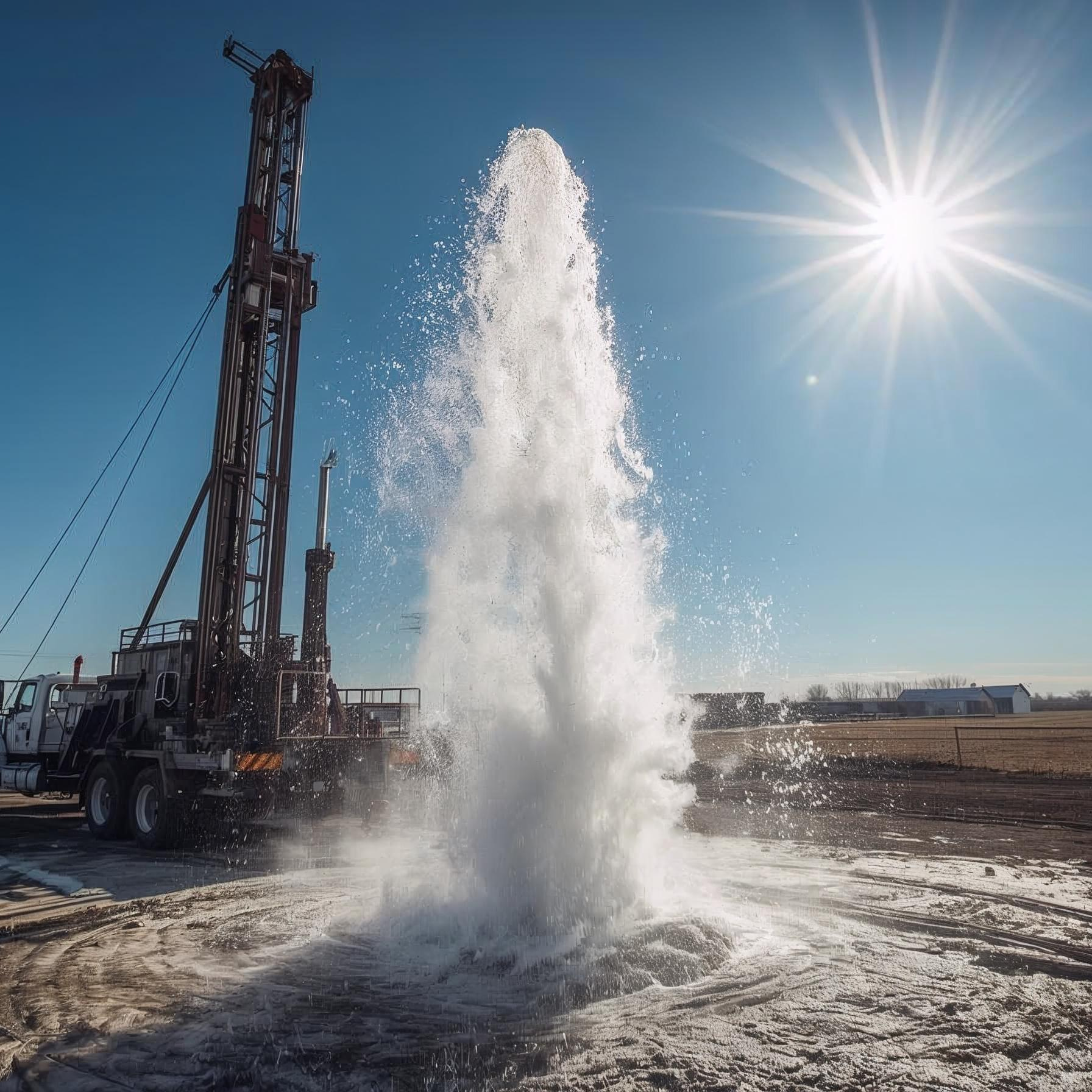 Water guarantee - Drilling Rig with Water Flowing