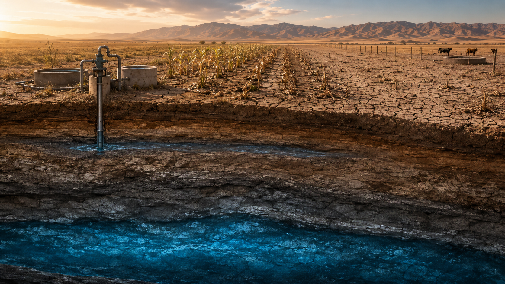 Shallow well dry crops