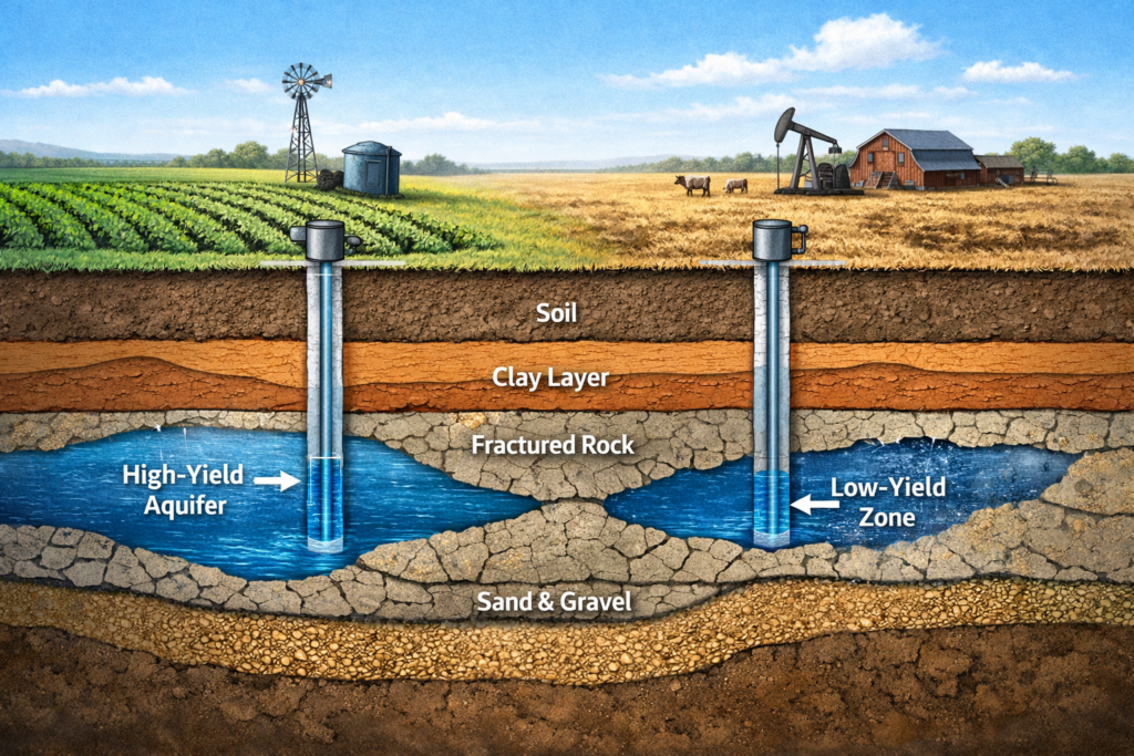 Under ground water cross section