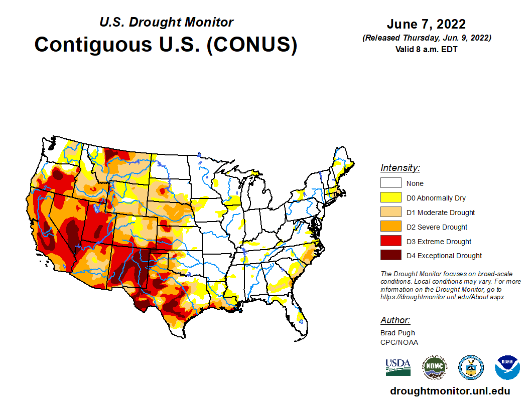 USA Drought Map June 7, 2022