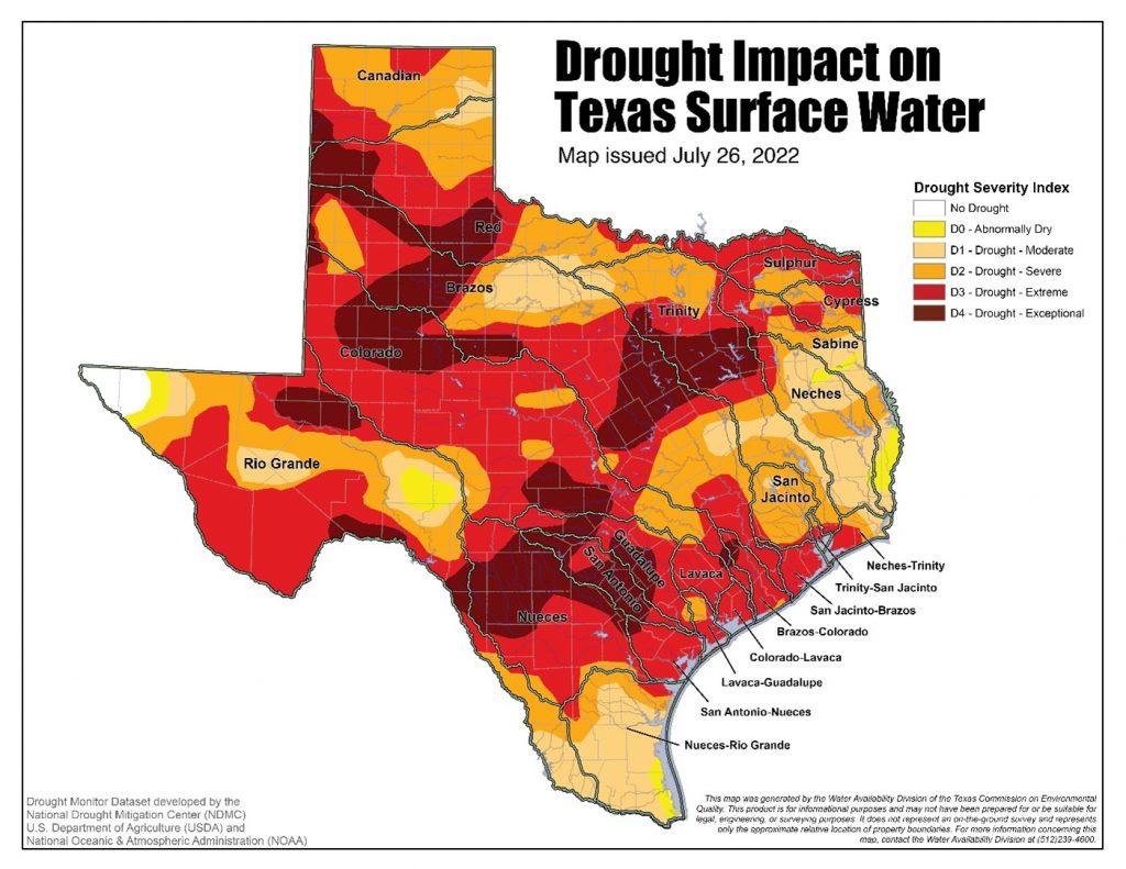 Texas Drought Map July 26 2022