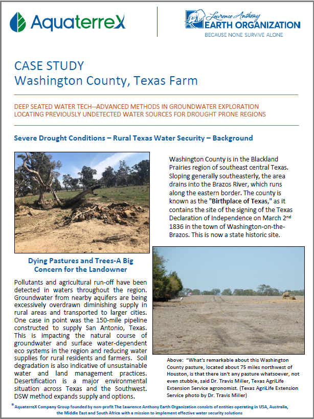 AquaterreX CASE STUDY Washington County, Texas Farm