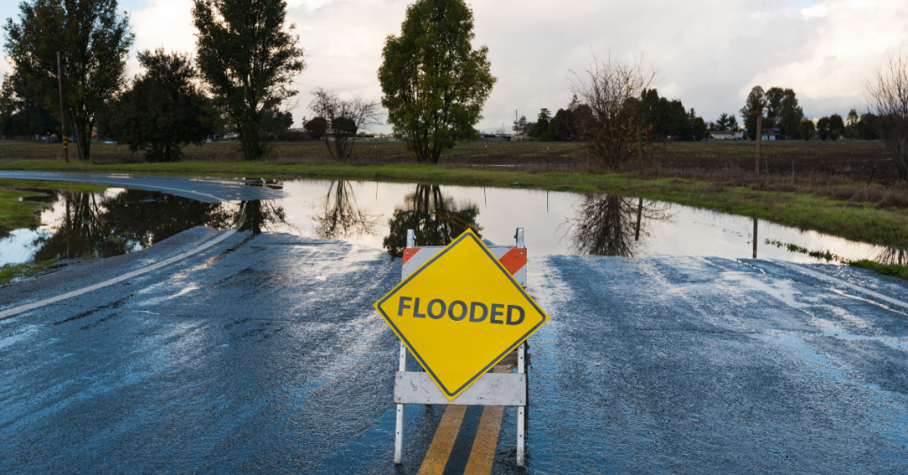 flooded California rode after rain storms