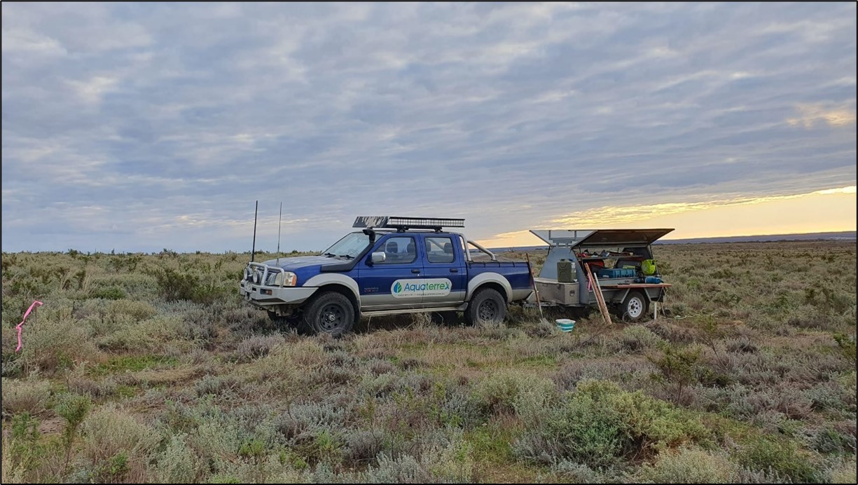 AquaterreX in the South Australian outback, truck and equipment
