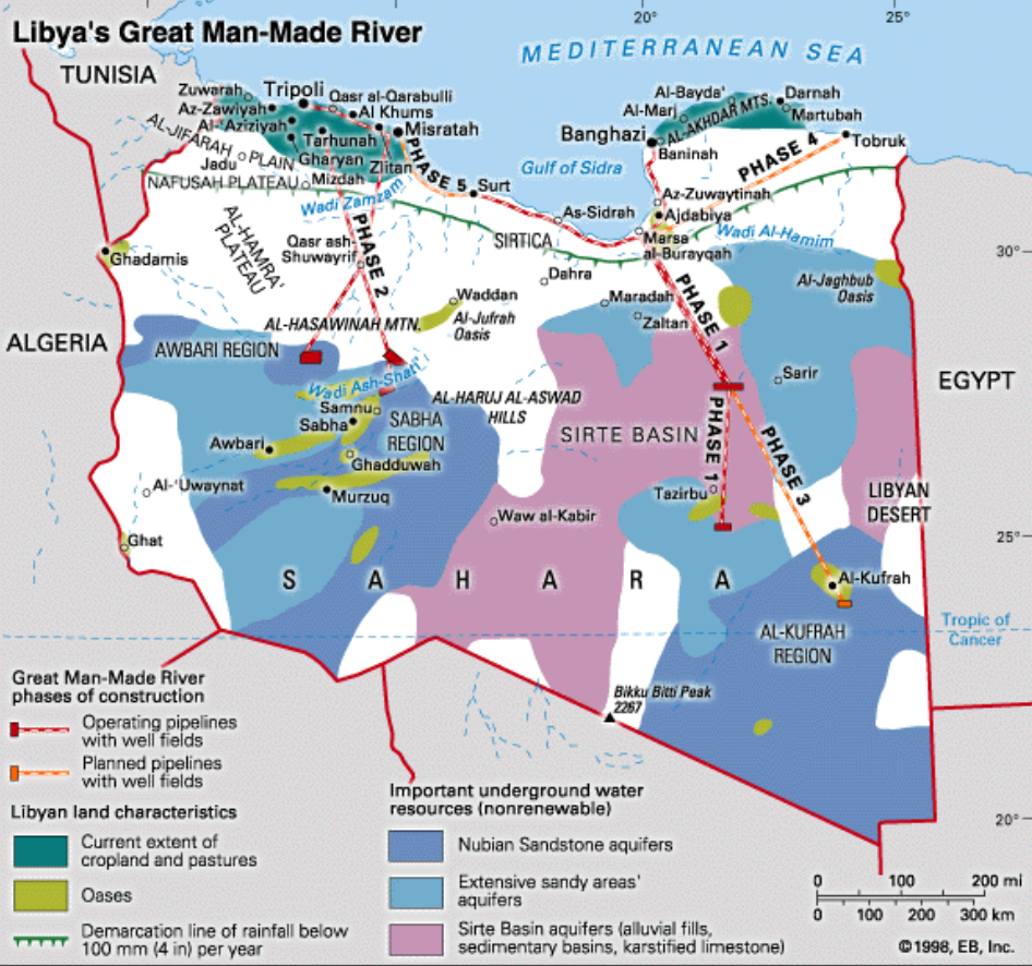 Libya’s Great Manmade River map