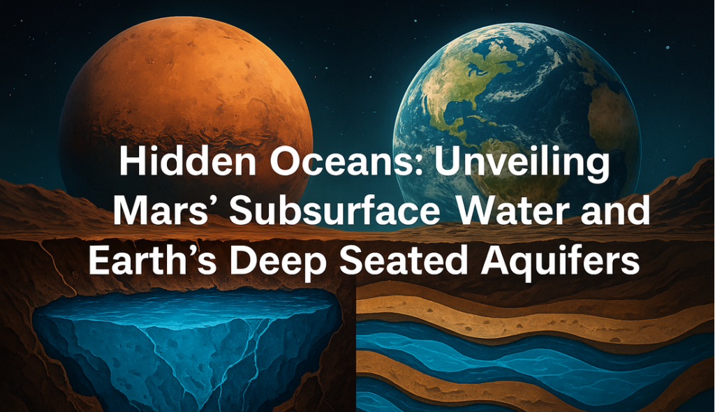 Hidden Oceans: Unveiling Mars' Subsurface Water and Earth's Deep Seated Aquifers